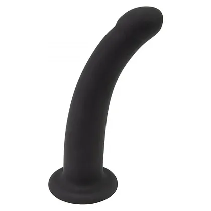 Dildo Curbat din Silicon cu Ventuza 12 cm Negru