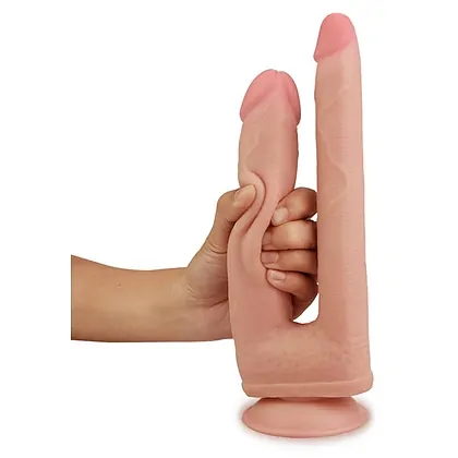 Dildo Dublu Cu Ventuza Skinlike Soft