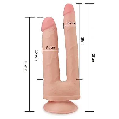 Dildo Dublu Cu Ventuza Skinlike Soft