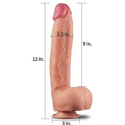 Dildo Realistic 12 Dual Layered Platinum