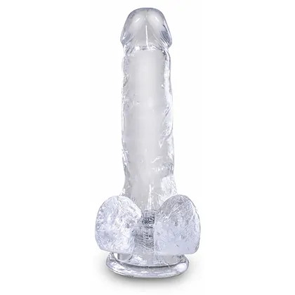 Dildo Realistic Cu Testicule Transparent