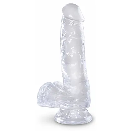 Dildo Realistic Cu Testicule Transparent