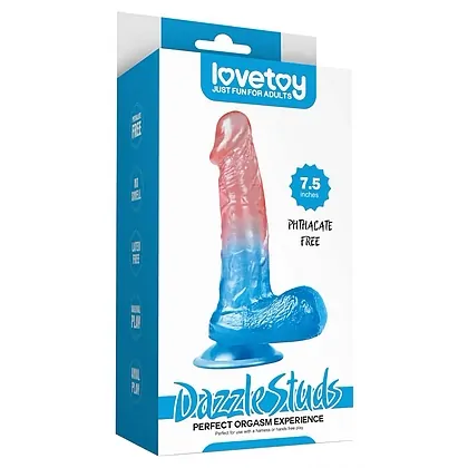 Dildo Realistic Dazzle Studs Colours Multicolor