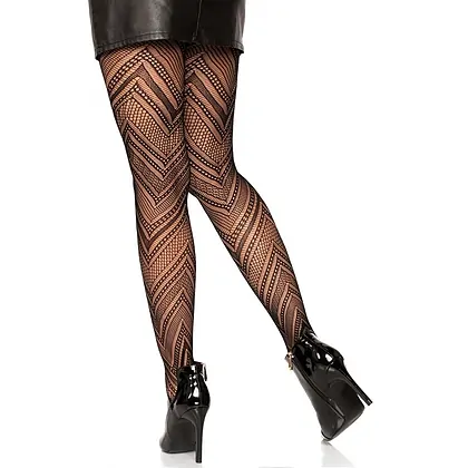 Dresuri Leg Avenue Chevron Net Negru XS-L