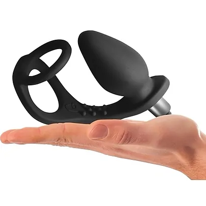 Inel Dublu Cu Vibrator Anal Ro-Zen Negru