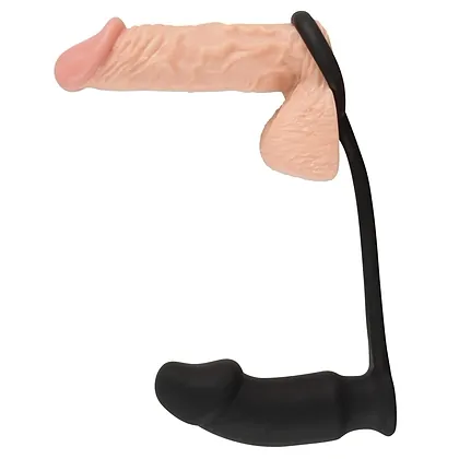 Inel Penis cu Stimulator Prostata Velvets Negru