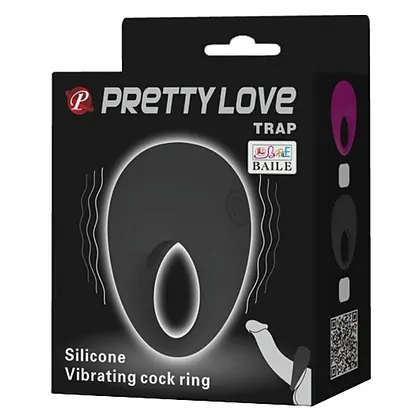 Inel Penis Cu Vibratii Pretty Love Trap Negru