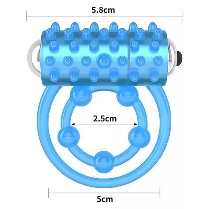 Inel Penis Lumino Play Vibrating Albastru