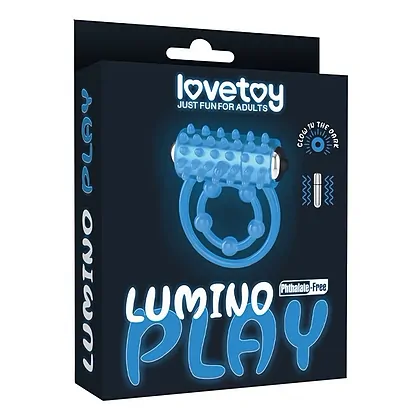 Inel Penis Lumino Play Vibrating Albastru