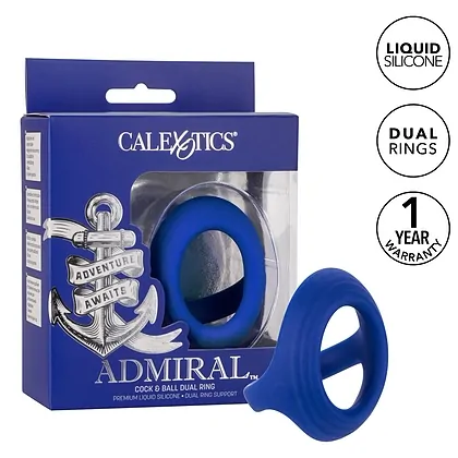 Inel Penis Penis Ball Dual Ring Albastru