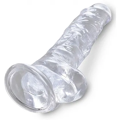 King Penis Clear Dildo Transparent Realistic Cu Testicule