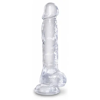 King Penis Clear Dildo Transparent Realistic Cu Testicule