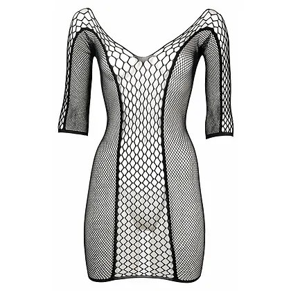 Le Desir Duo Net Sleeved Mini Dress Negru S-L