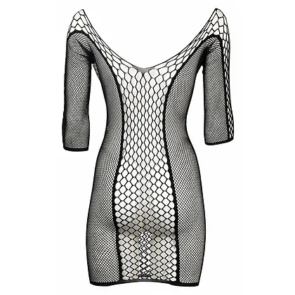 Le Desir Duo Net Sleeved Mini Dress Negru S-L