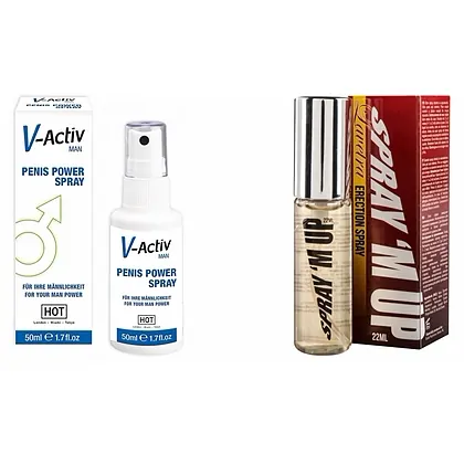 Pachet Spray V-activ Penis Power For Men 50ml + Spray Erectie Spray M-Up 22ml