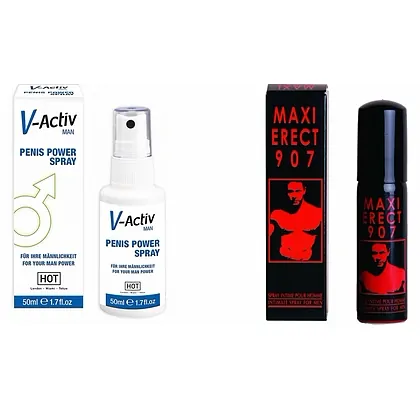 Pachet Spray V-activ Penis Power For Men 50ml + Spray Pentru Potenta Maxi Erect 907