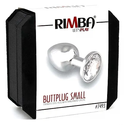 Plug Anal Small Metal With Crystal Argintiu