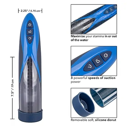 Pompa Penis Rechargeable Waterproof Albastru