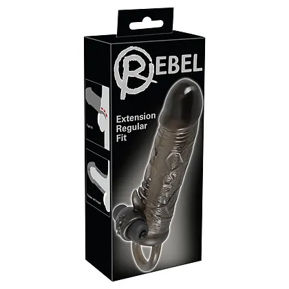 Prelungitor Penis Vibrator Regular Fit Negru