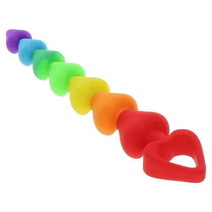 Rainbow Heart Beads Multicolor