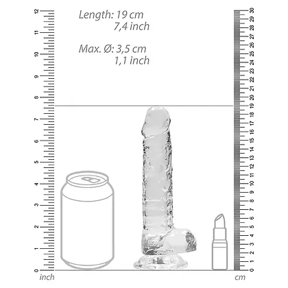 Realistic Dildo 19cm Transparent