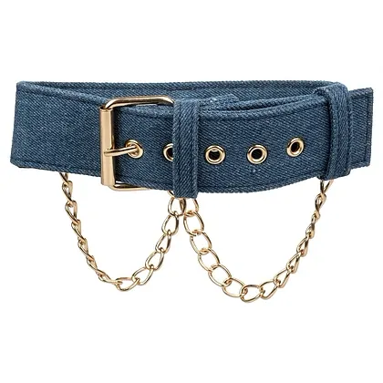 Ride Em Denim Collar and Leash Albastru