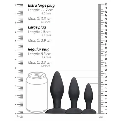 Set 3 Dopuri Anale Apex Negru