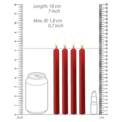 Set 4 Lumanari Teasing Wax Large Rosu