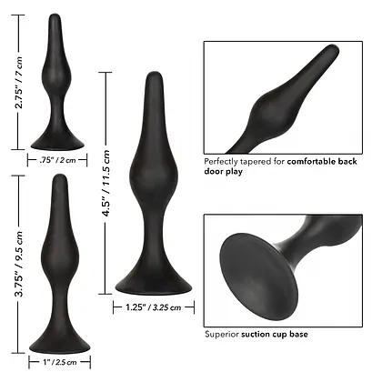 Set Anal Plug Silicone Anal Starter Negru