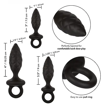 Set Anal Plug Silicone Probe Negru