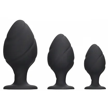 Set Anal Plug Swirled Negru