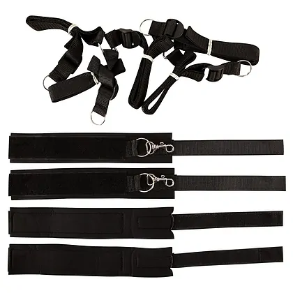 Set Bed Restraint Bondage Negru