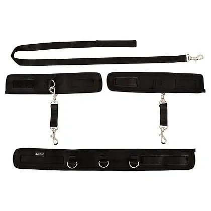 Set Collar With Cuffs And Leash Negru