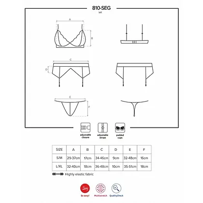 Set Obsessive 810-SEG Alb S-M