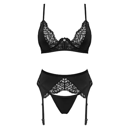 Set Obsessive Bellastia 3 Piese Negru XS-S