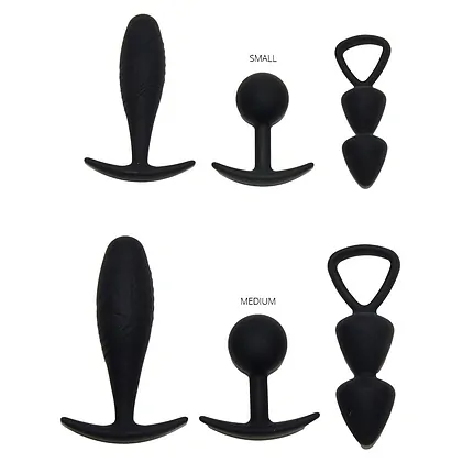 Set of Anal Plugs Basel Size S Negru