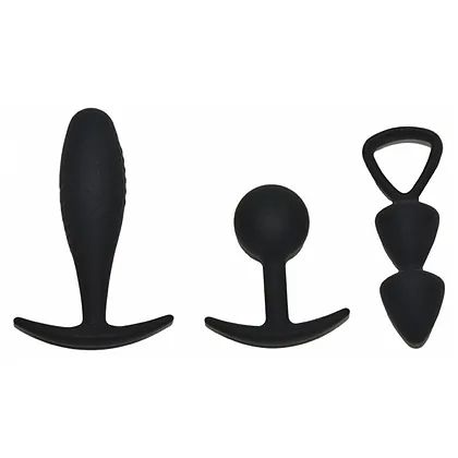 Set of Anal Plugs Basel Size S Negru