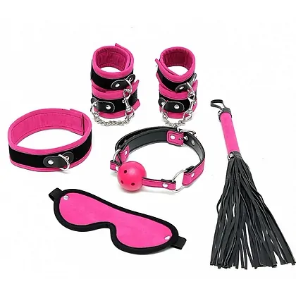 Set Rimba Velcro Soft Bondage Starter Set Roz Negru