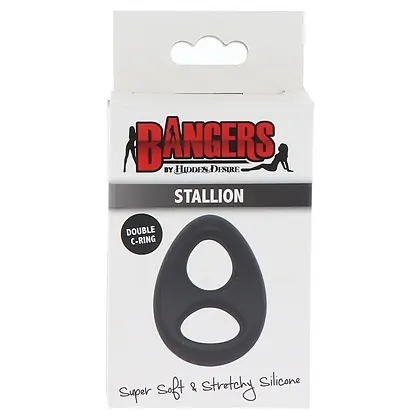 Soft Silicone Stallion C-Ring Negru