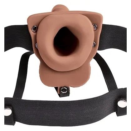 Strap On Hollow Rechargeable Fetish Fantasy 18 cm Caramel