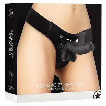 Strap-On Realistic 7 Inch Negru