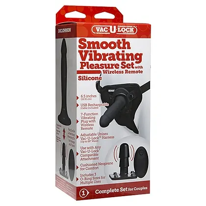 Strap-on Smooth Vibrating Pleasure Set Negru