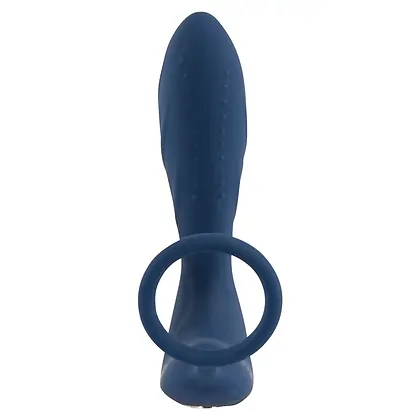 Vibrating Prostate Plug with Ring Albastru