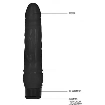 Vibrator 20.3cm Thin Realistic Negru