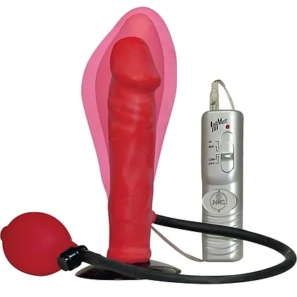 Vibrator Balloon Inflatable Dildo Rosu