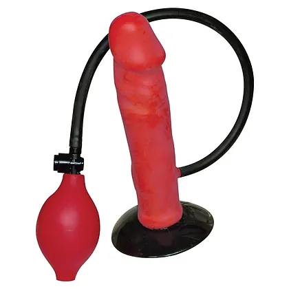 Vibrator Balloon Inflatable Dildo Rosu