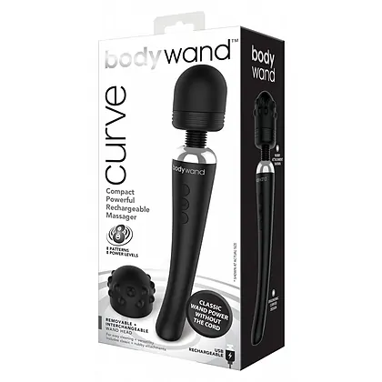 Vibrator Bodywand Curbat Rechargeable Negru