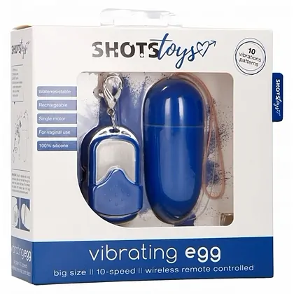 Vibrator Egg 10 Speed Remote Big Albastru