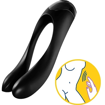 Vibrator Finger Candy Cane Satisfyer Negru