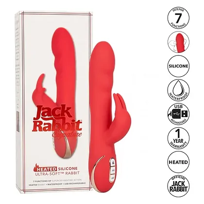 Vibrator Heated Ultra-Soft Rabbit Rosu